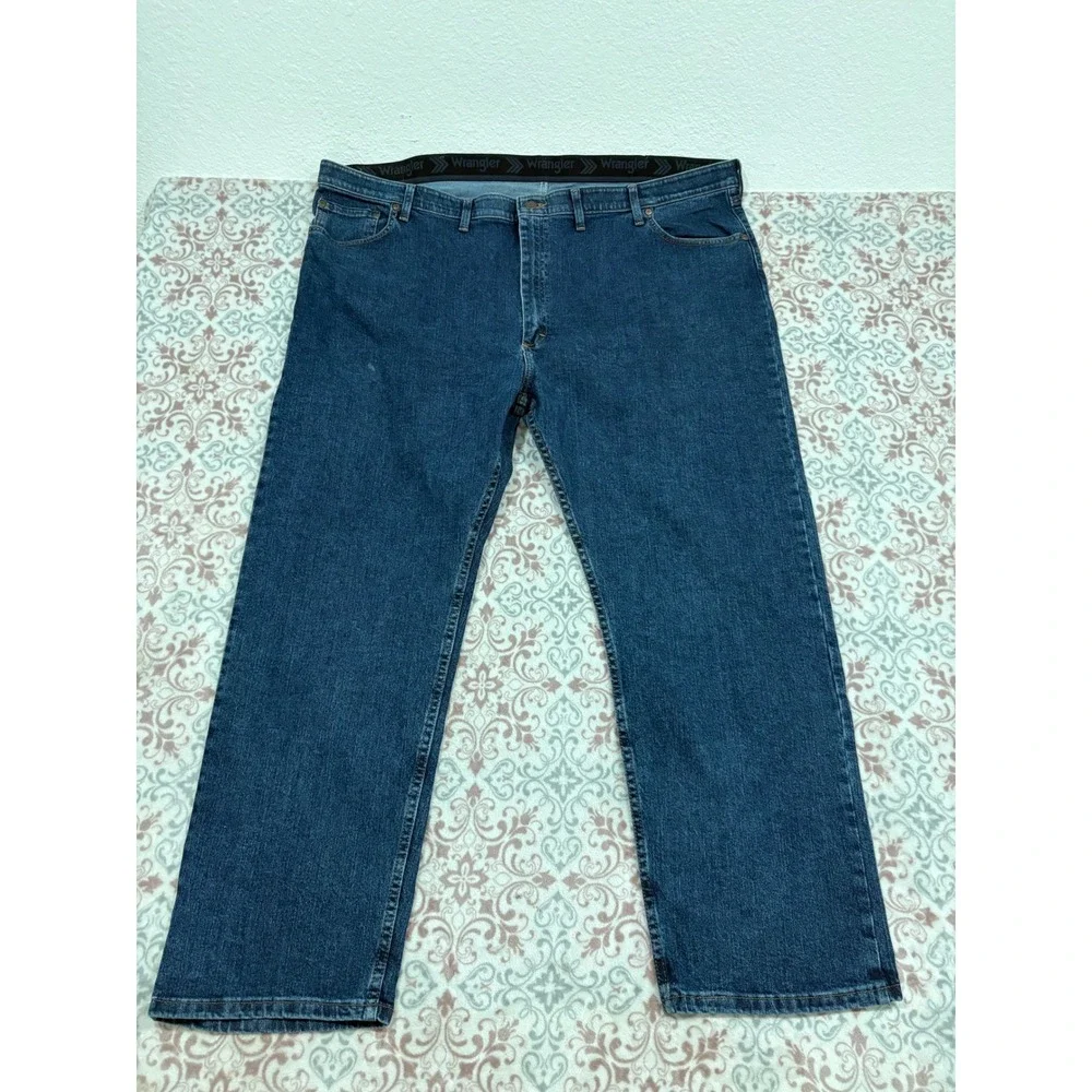 Wrangler Regular Fit Comfort Flex Waist Jeans Mens 48x30 Blue Denim 96CFWSW